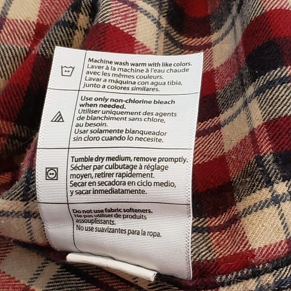 Carhartt Size Medium Plaid Relaxed Fit Long Sleeve Button Shirt Cotton Red - Picture 11 of 12